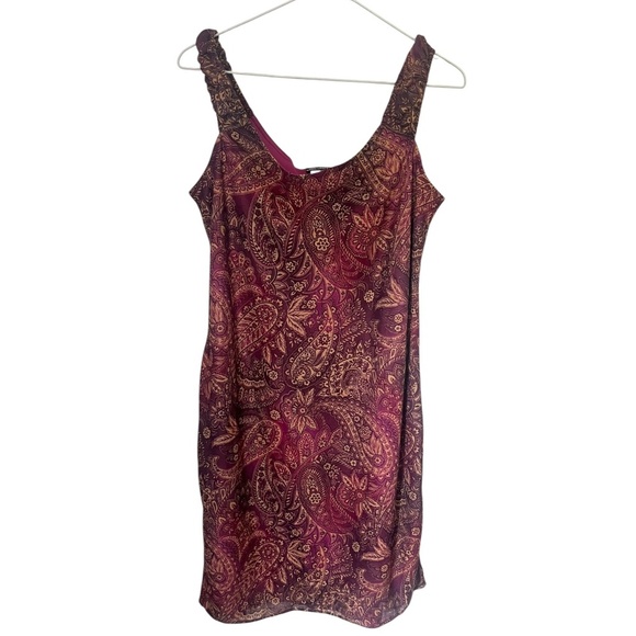 Y2K Paisley Boho Print Purple Dress Large - Picture 1 of 5